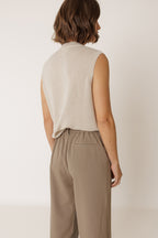 Seed Stitch Waistcoat - Beige