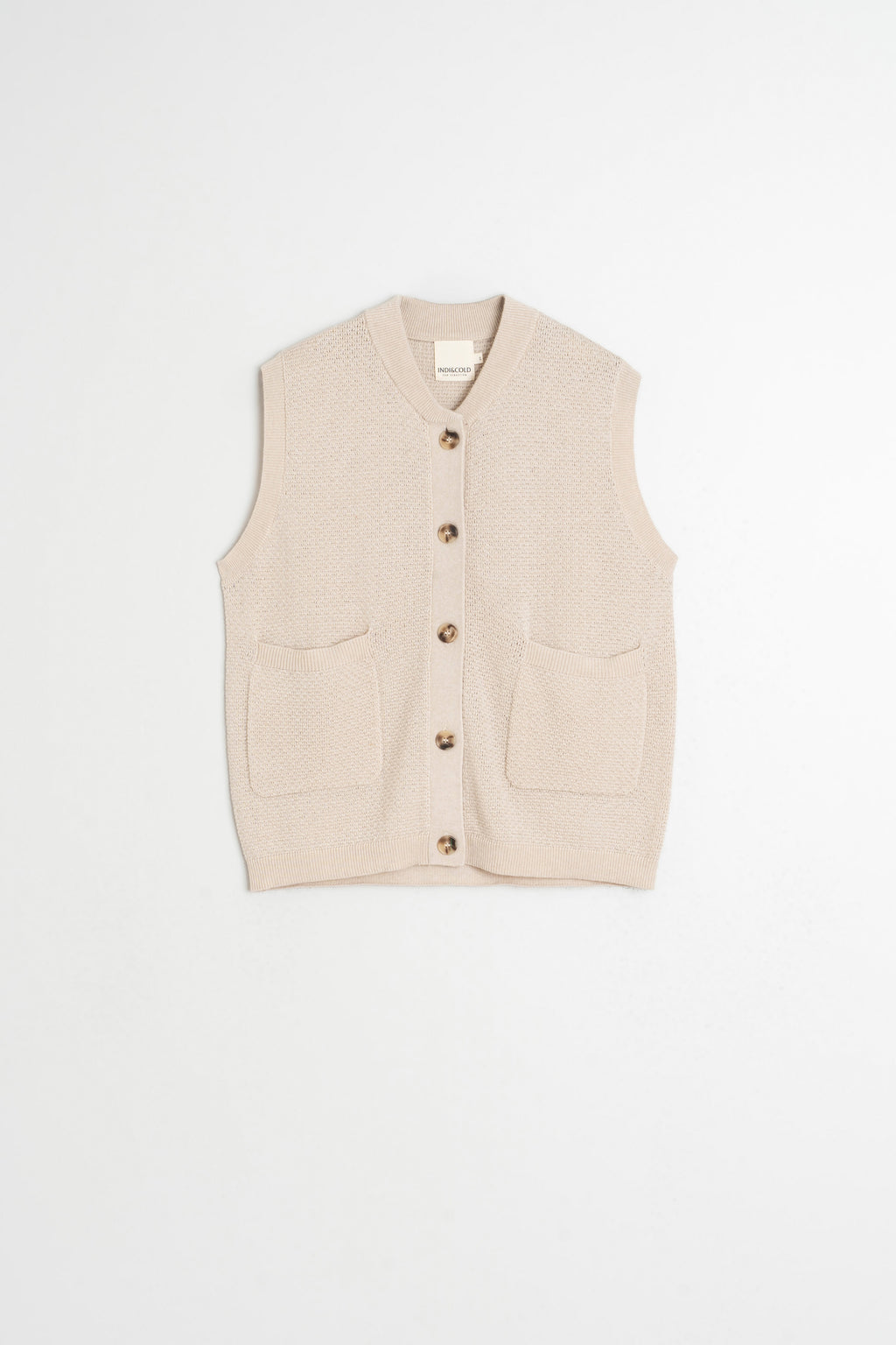 Seed Stitch Waistcoat - Beige