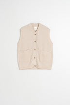 Seed Stitch Waistcoat - Beige