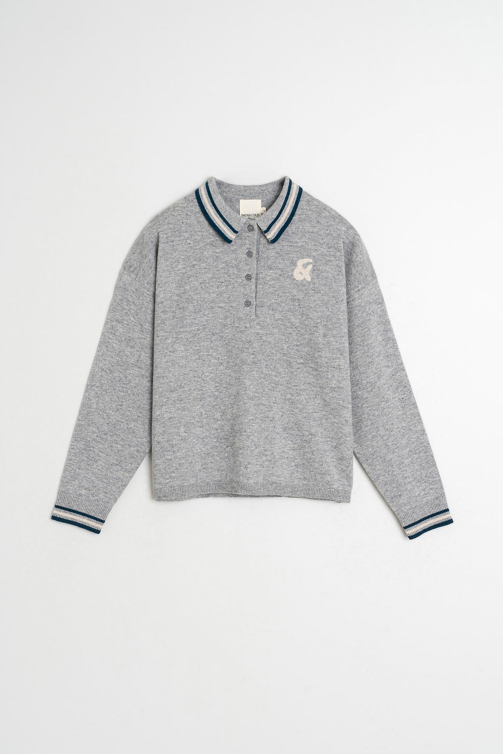 Jersey de cuello polo - Gris jaspeado