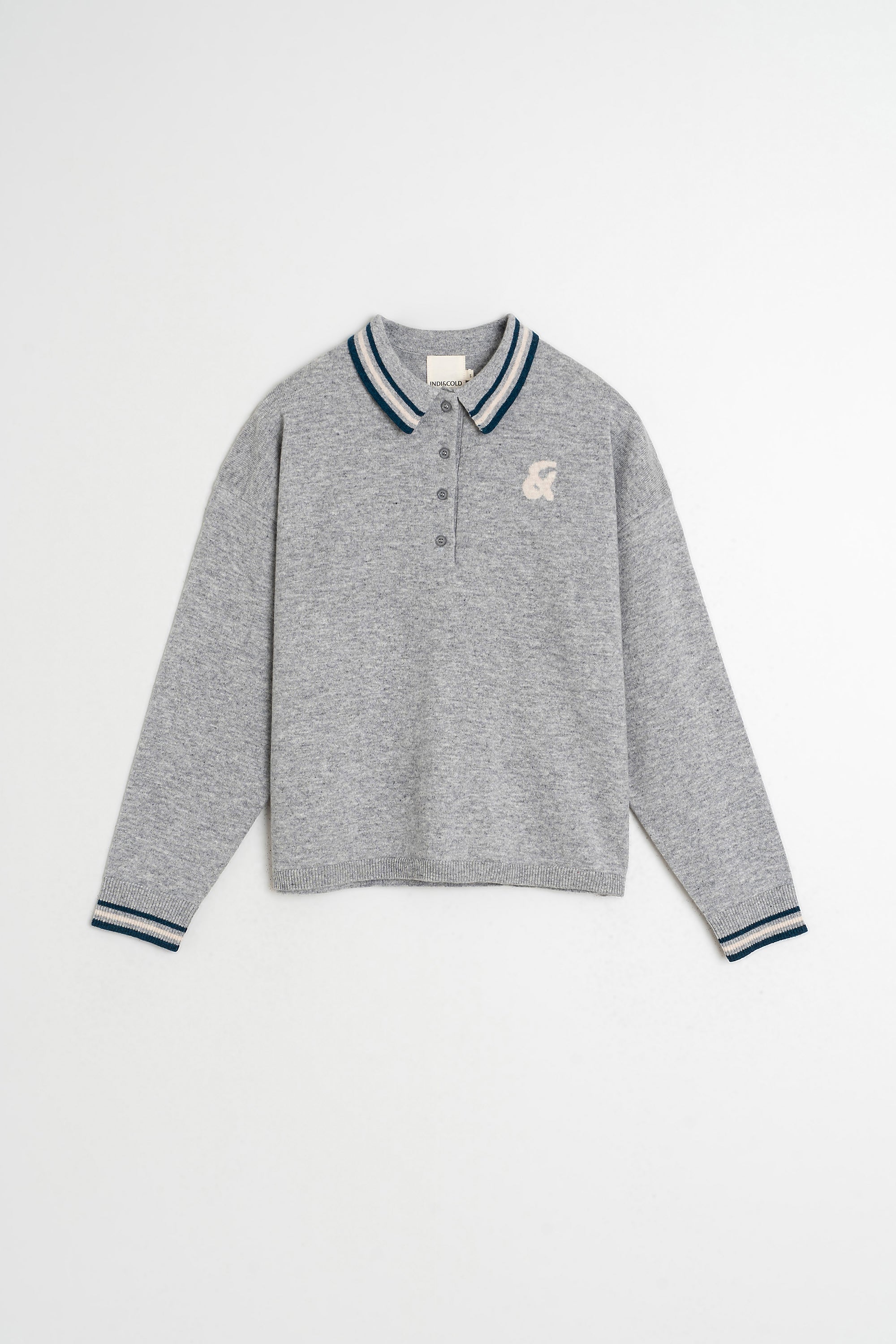 Jersey de cuello polo - Gris jaspeado