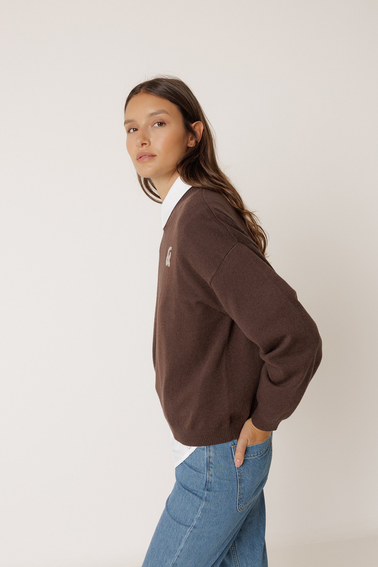 Jersey de lana merino - Chocolate