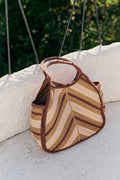 Herringbone Tote Bag - Chocolate