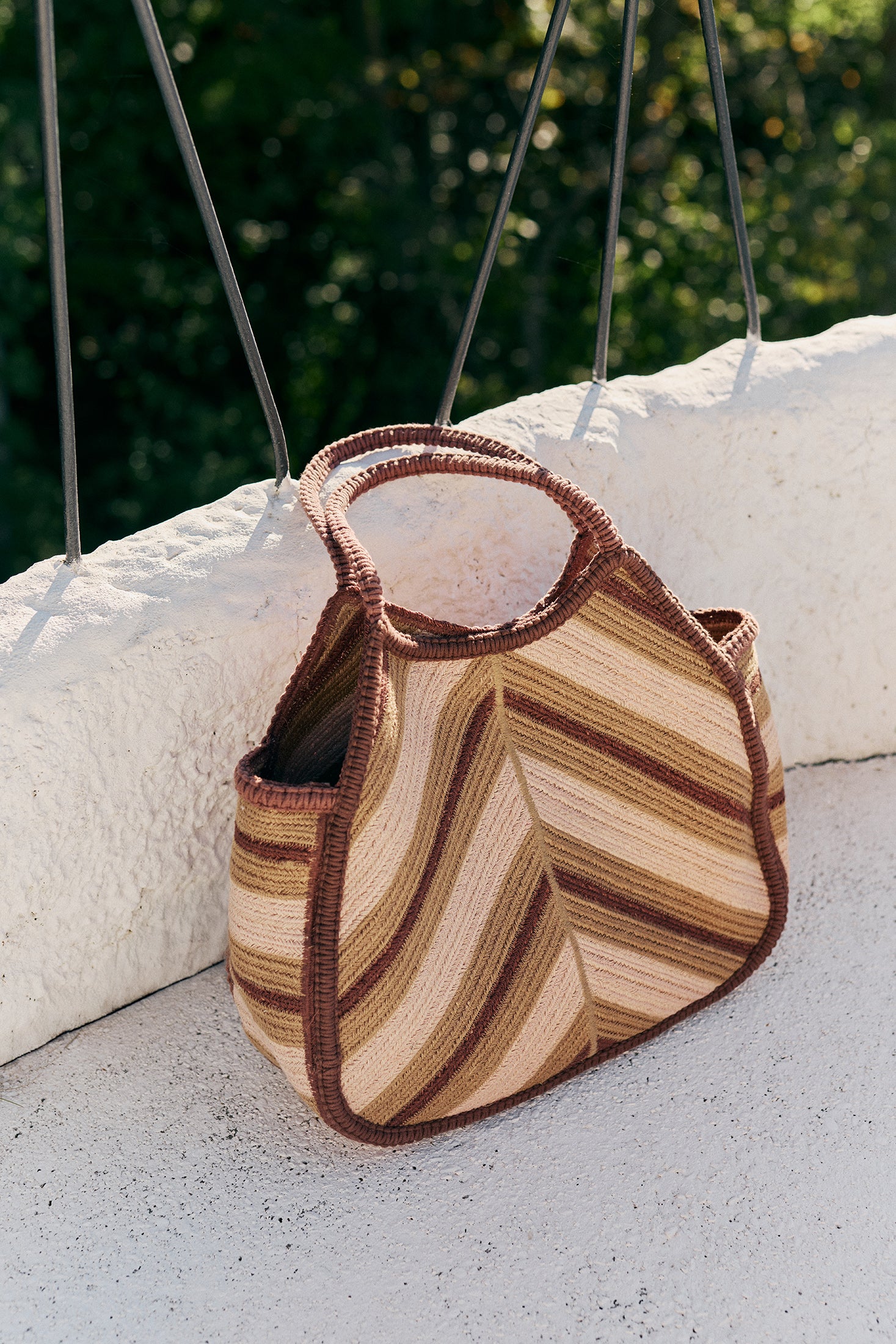 Herringbone Tote Bag - Chocolate