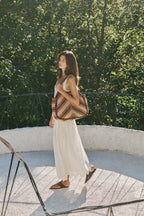 Herringbone Tote Bag - Chocolate