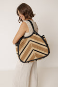 Herringbone Tote Bag - Black