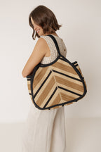 Herringbone Tote Bag - Black