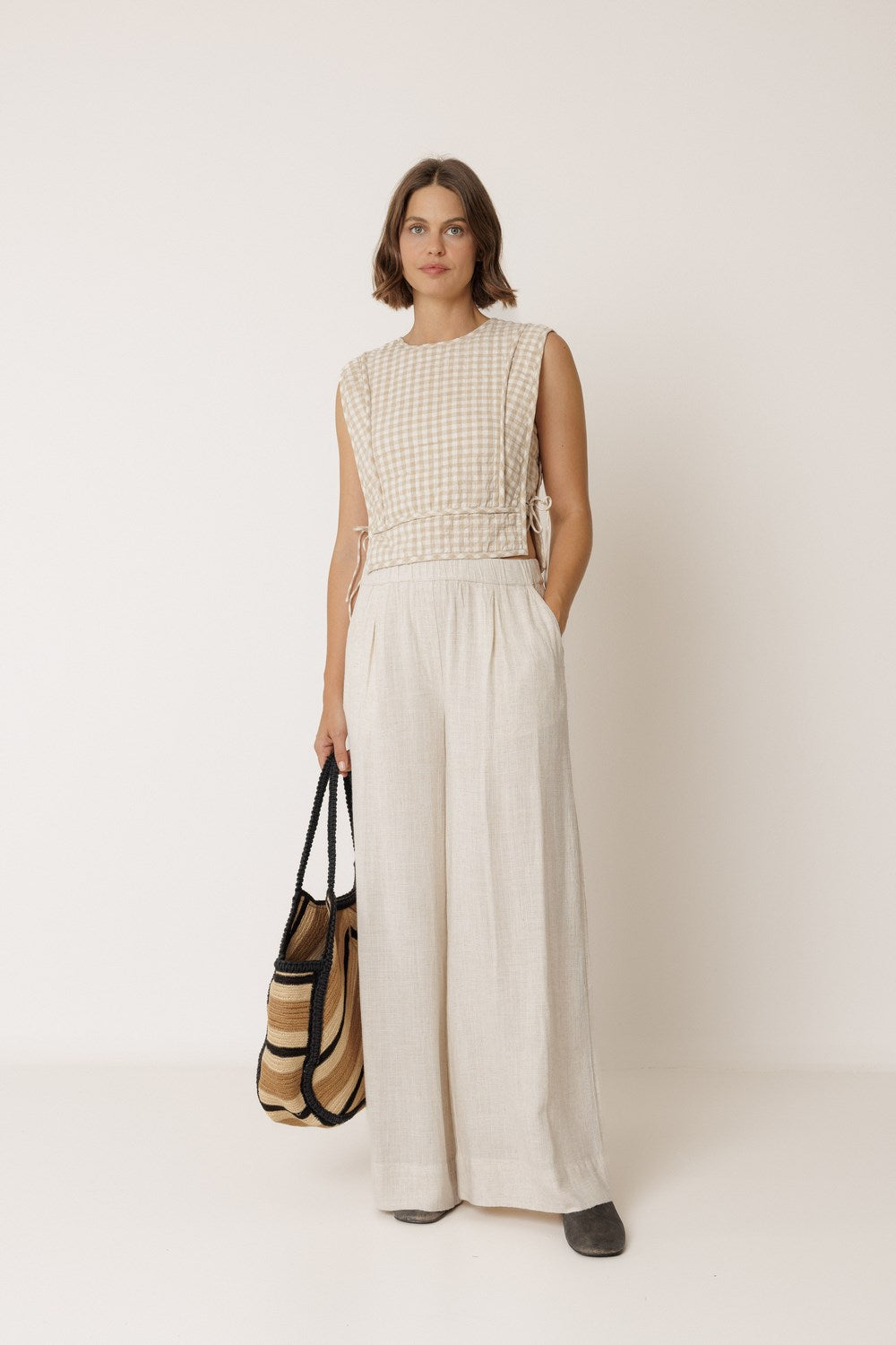 Herringbone Tote Bag - Black