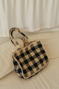 Bolso Tote de Rafia - Negro