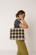 Bolso Tote de Rafia - Negro