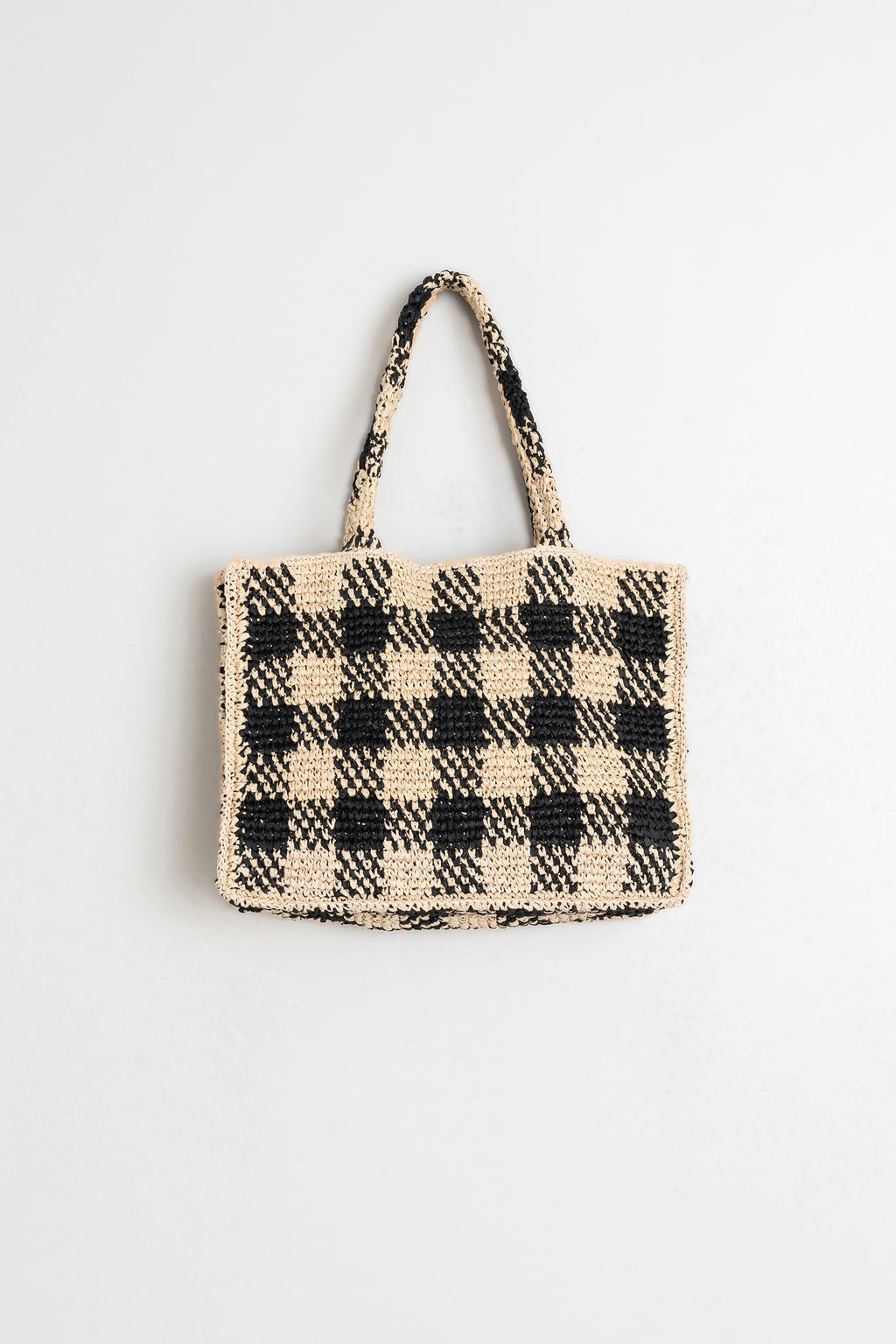 Bolso Tote de Rafia - Negro