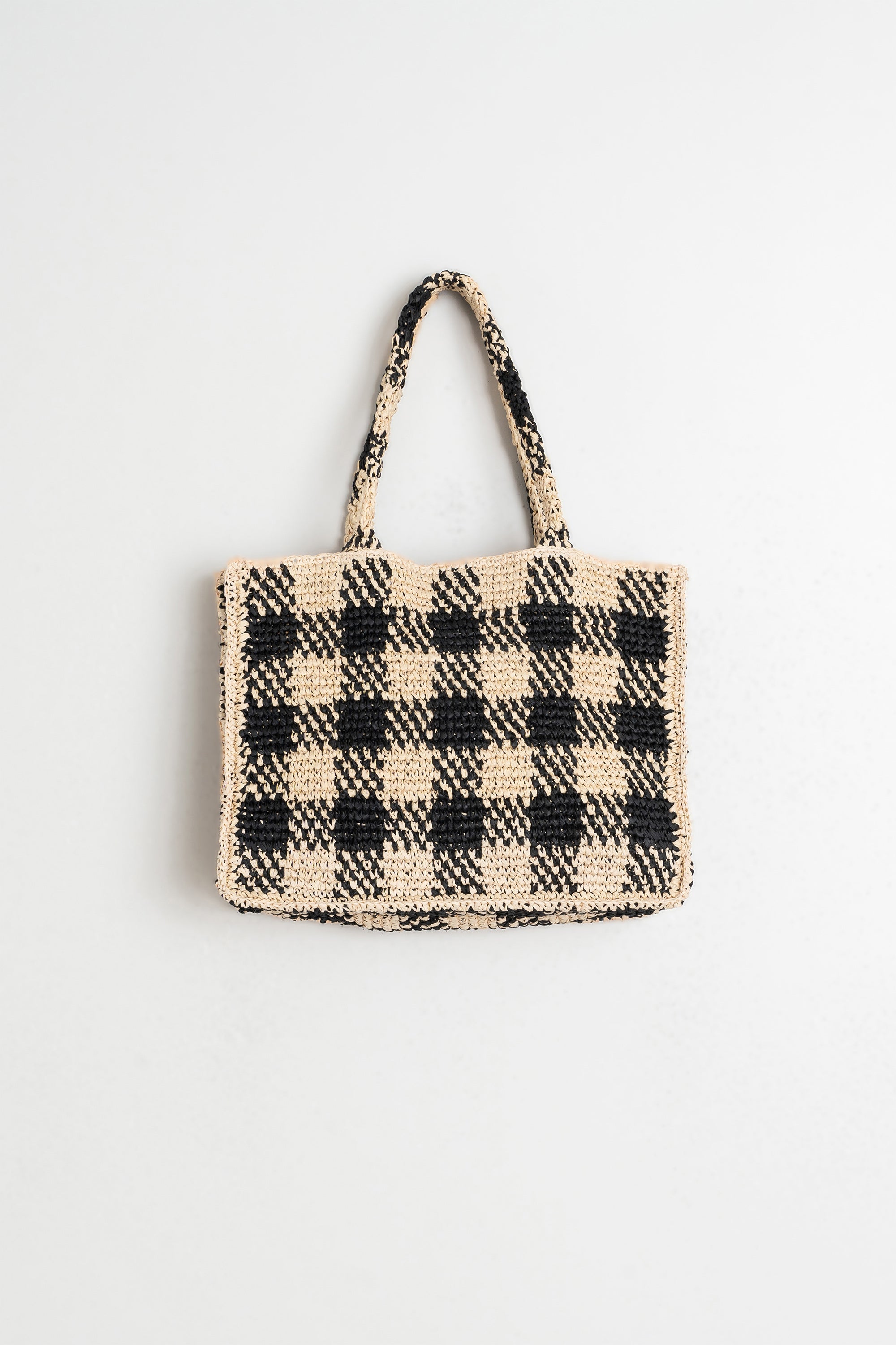 Bolso Tote de Rafia - Negro