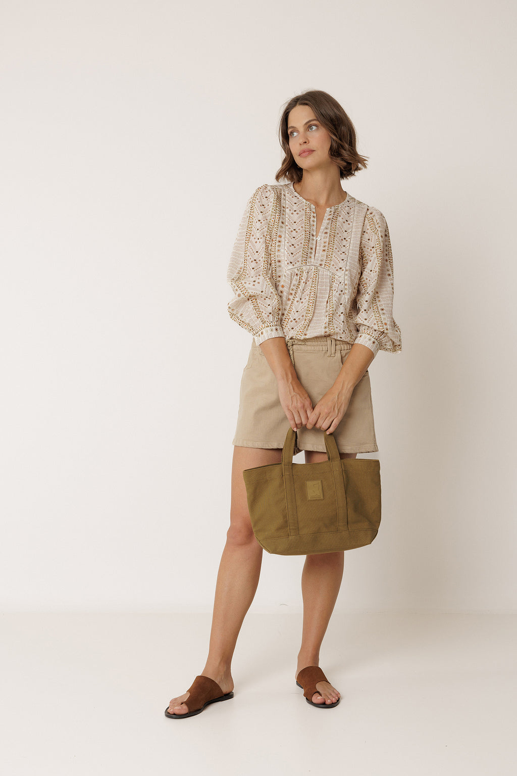 Cotton Tote Bag - Khaki