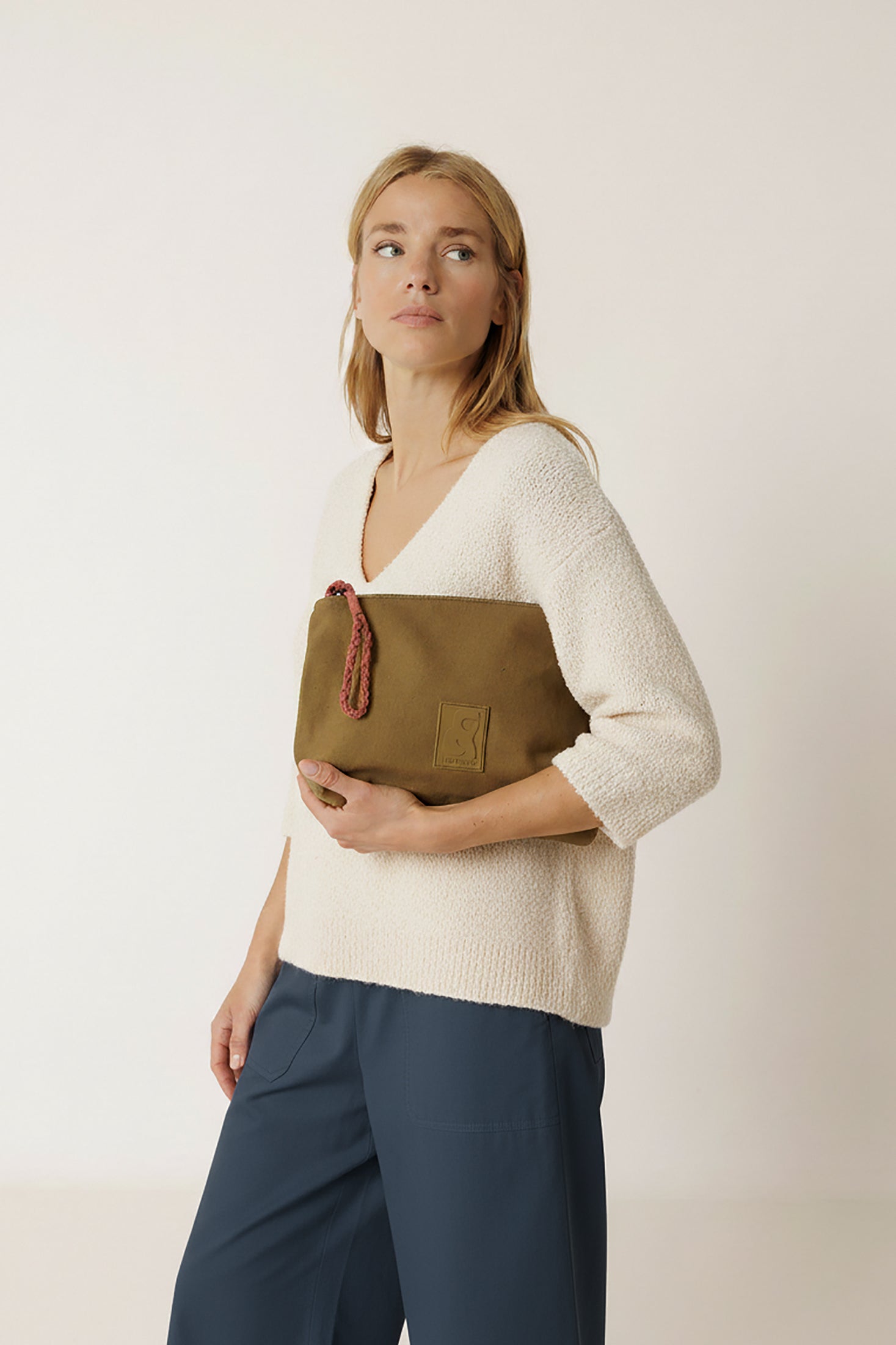 Trousse De Toilette En Coton - Kaki