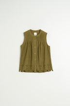 Combined Embroidered T-Shirt - Khaki