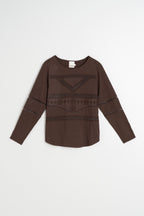 Camiseta Romántica Combinada - Chocolate