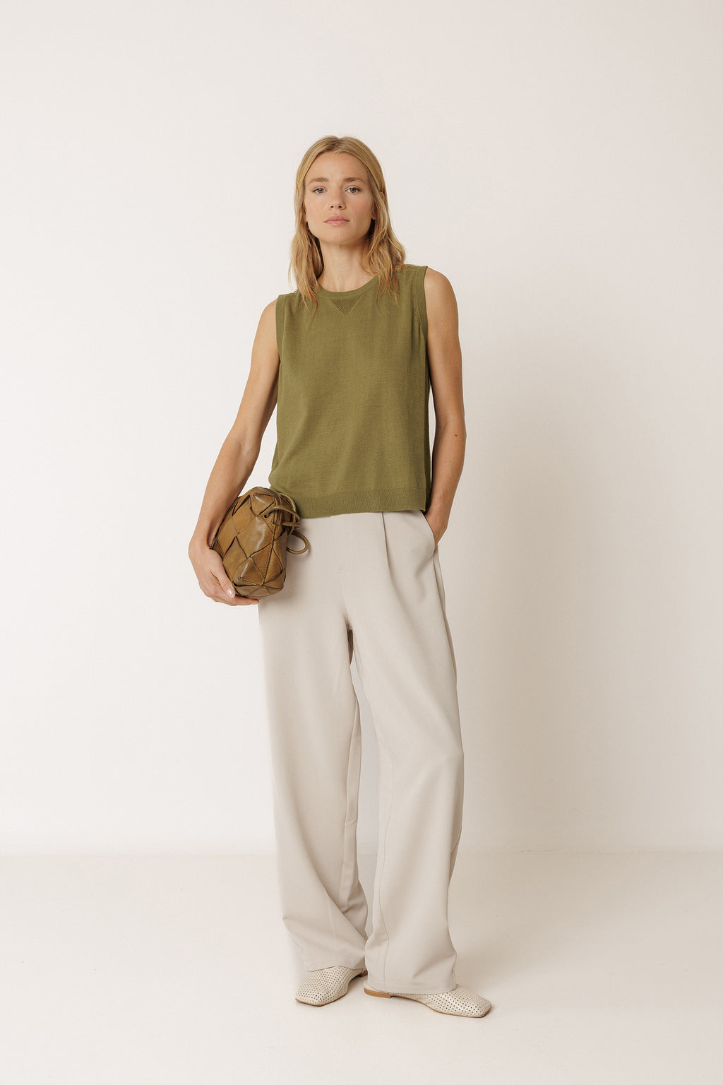 Gilet En Coton Biologique - Kaki