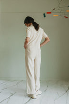Fluid Jumpsuit With Pockets - Stone