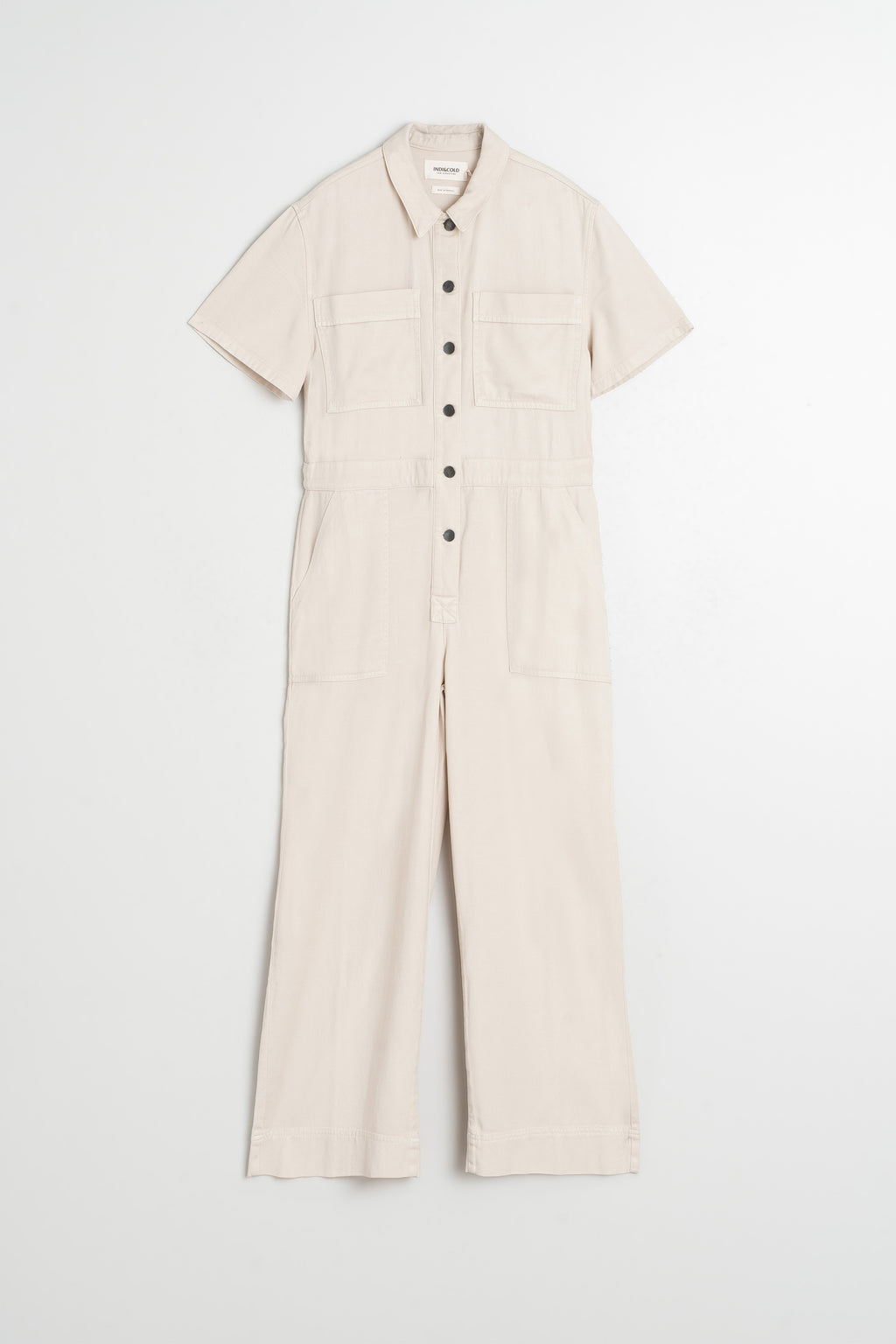 Fluid Jumpsuit With Pockets - Stone