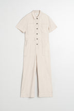 Fluid Jumpsuit With Pockets - Stone
