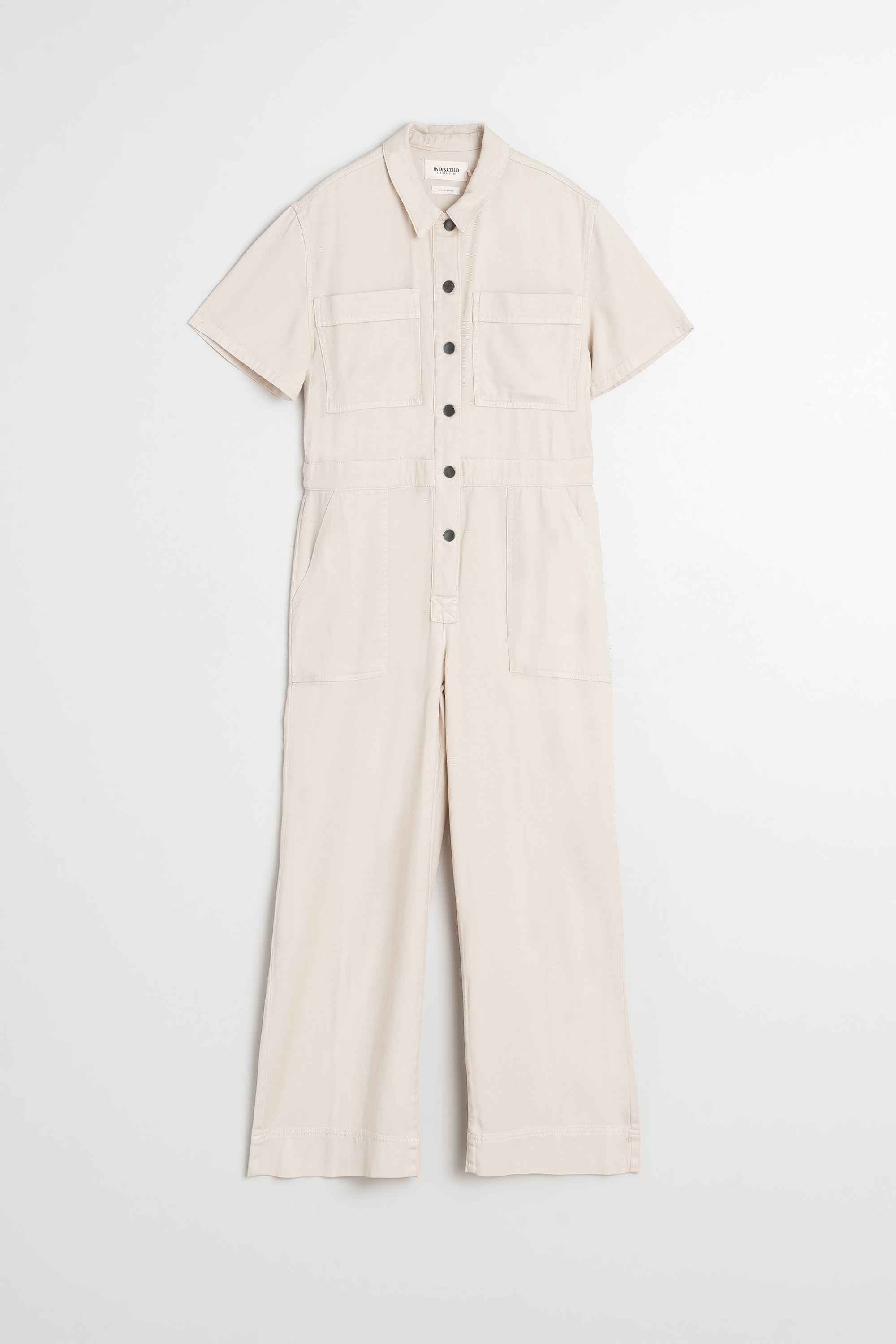 Fluid Jumpsuit With Pockets - Stone