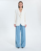 Ecru crepe suit jacket_4