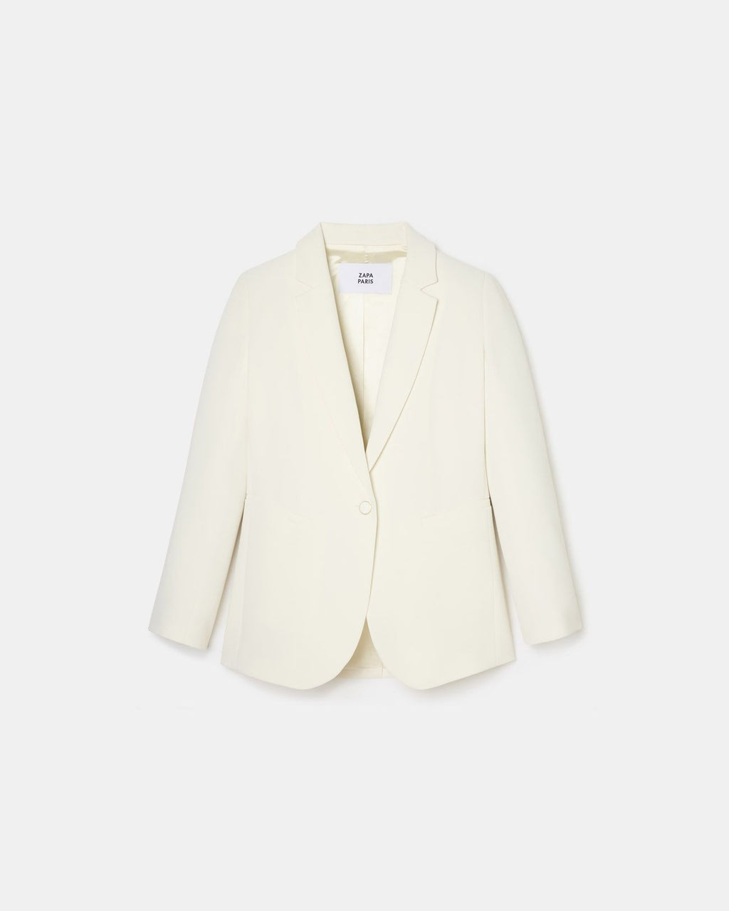 Ecru crepe suit jacket_5