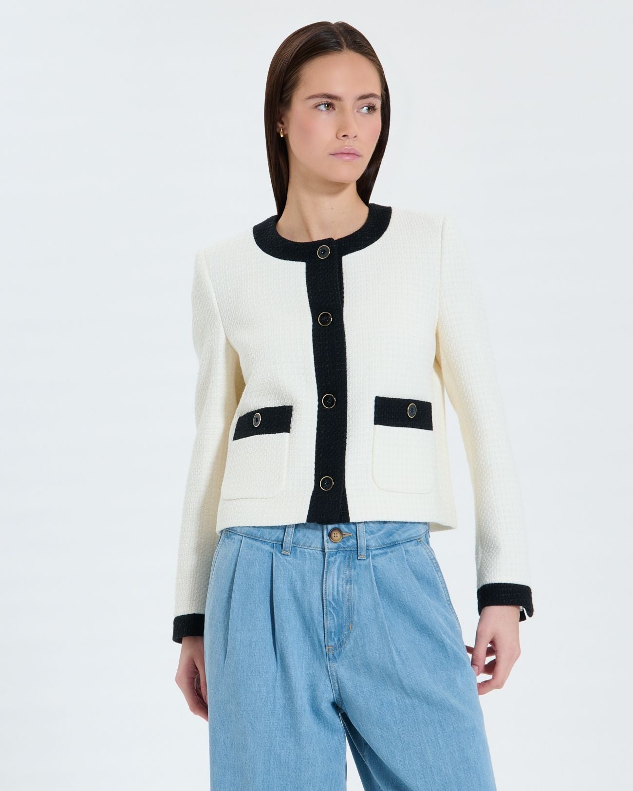 Ecru tweed jacket _1