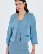 Short blue satin jacket_1