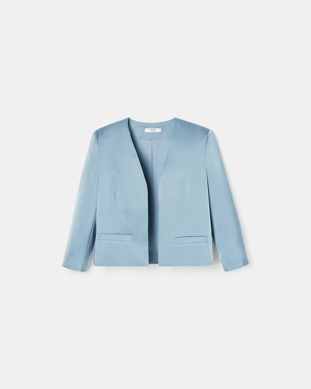 Short blue satin jacket_5
