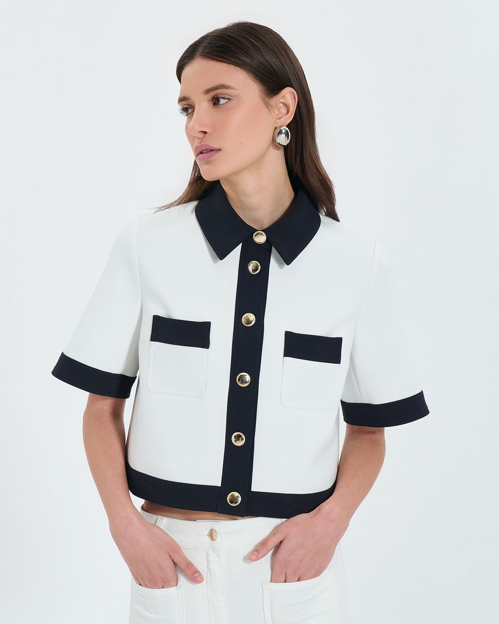 Chemise courte bicolore_1