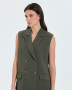 Army crepe sleeveless jacket_1