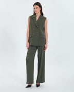 Army crepe sleeveless jacket_3