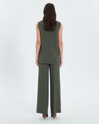 Army crepe sleeveless jacket_4