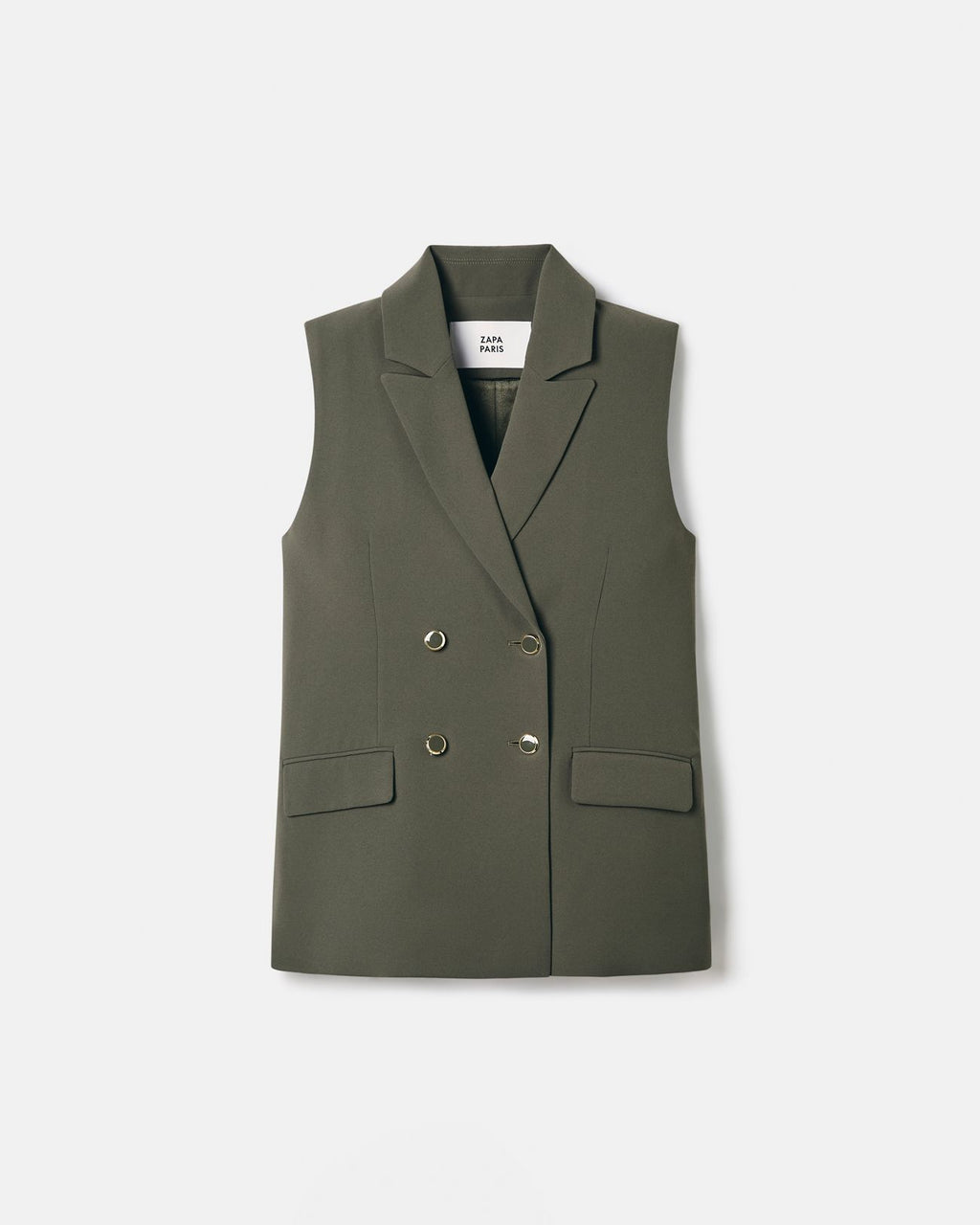 Army crepe sleeveless jacket_6