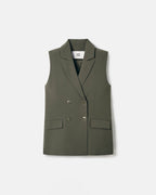 Army crepe sleeveless jacket_6