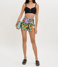 Short Iseven - Flower Power Noir
