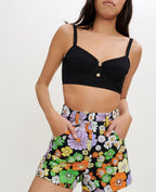 Short Iseven - Flower Power Noir