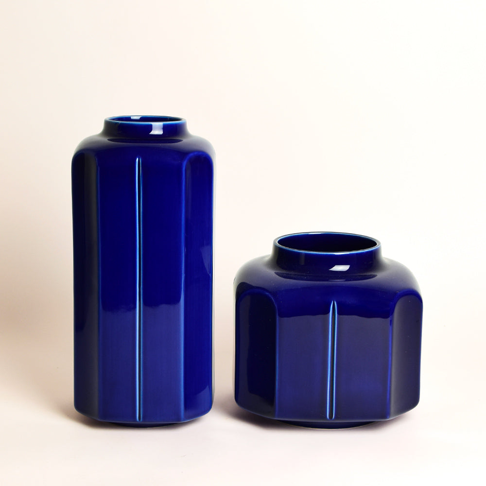 Vase Baixo - Indigo