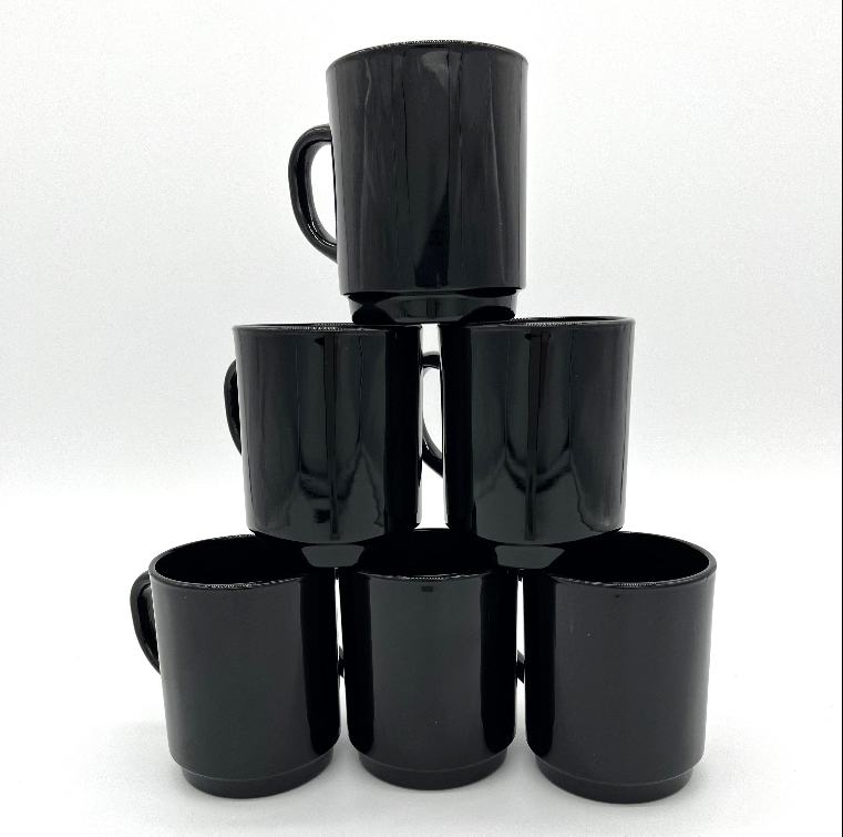 Duralex - Pack of 6 Versailles Mugs - Black - 26Cl