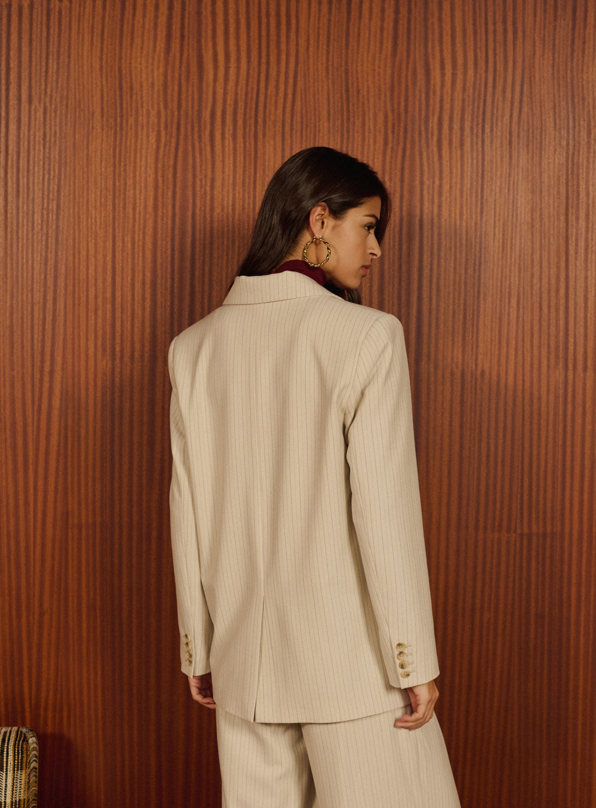 Chaqueta verde oliva - Crema
