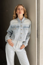 Veste Jeans - Strass Bleu