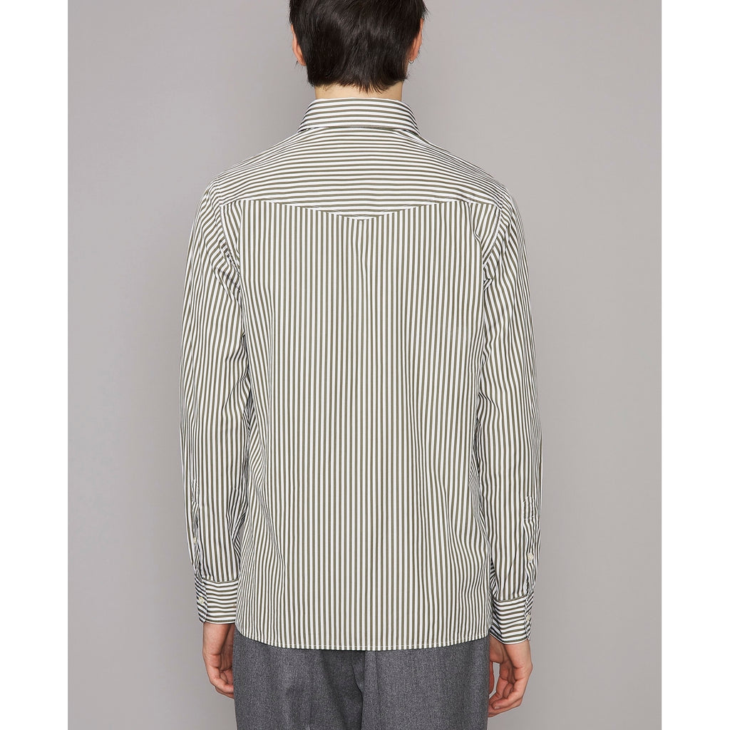 Chemise Alex Itl Stripe Cotton Pop - Olive/White