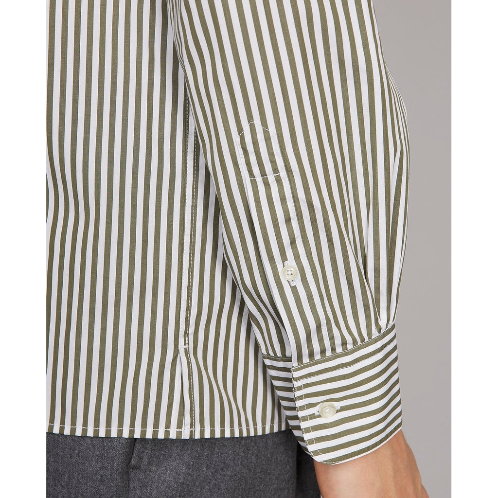 Chemise Alex Itl Stripe Cotton Pop - Olive/White