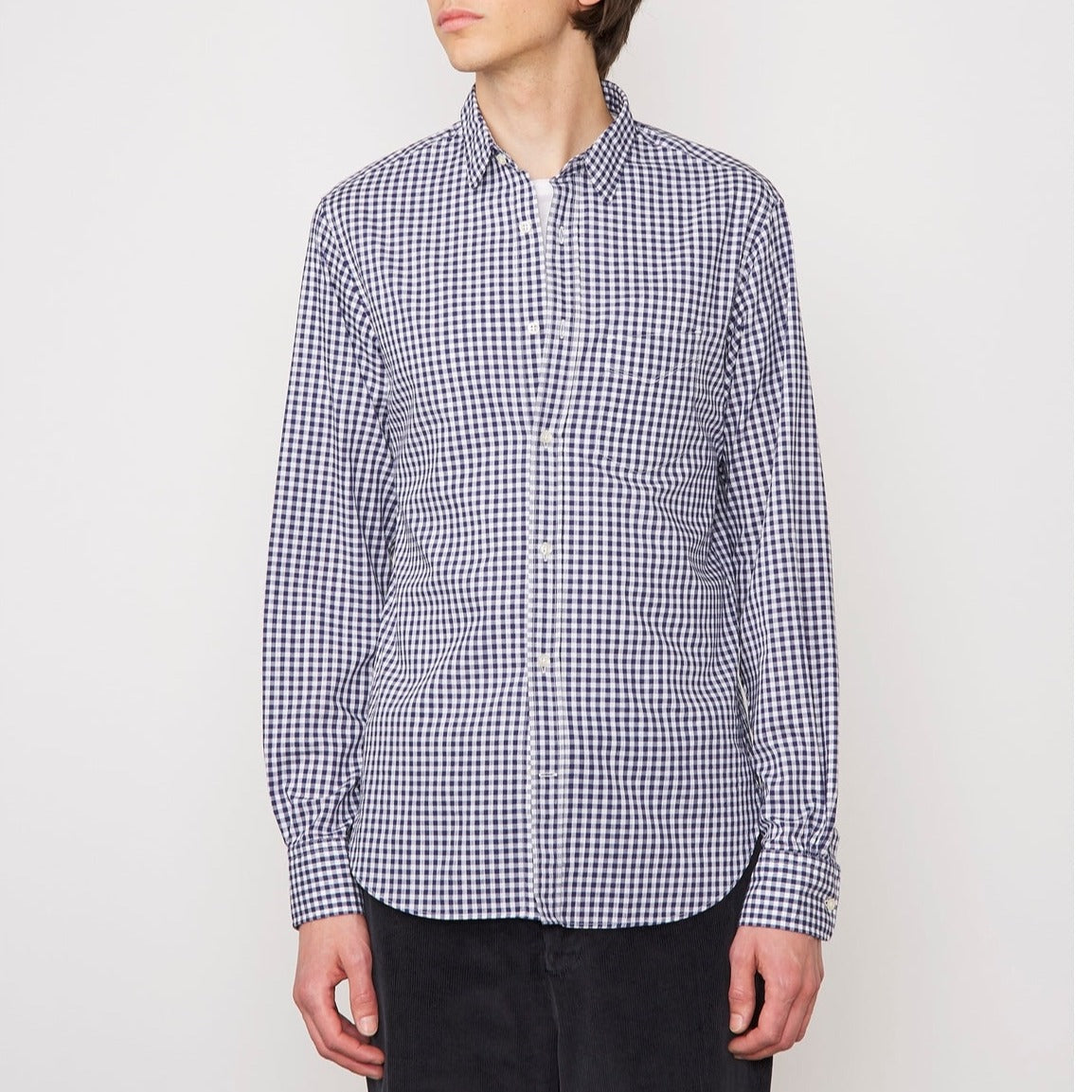 Chemise Lipp Shirt Cotton Gingham - White/Navy