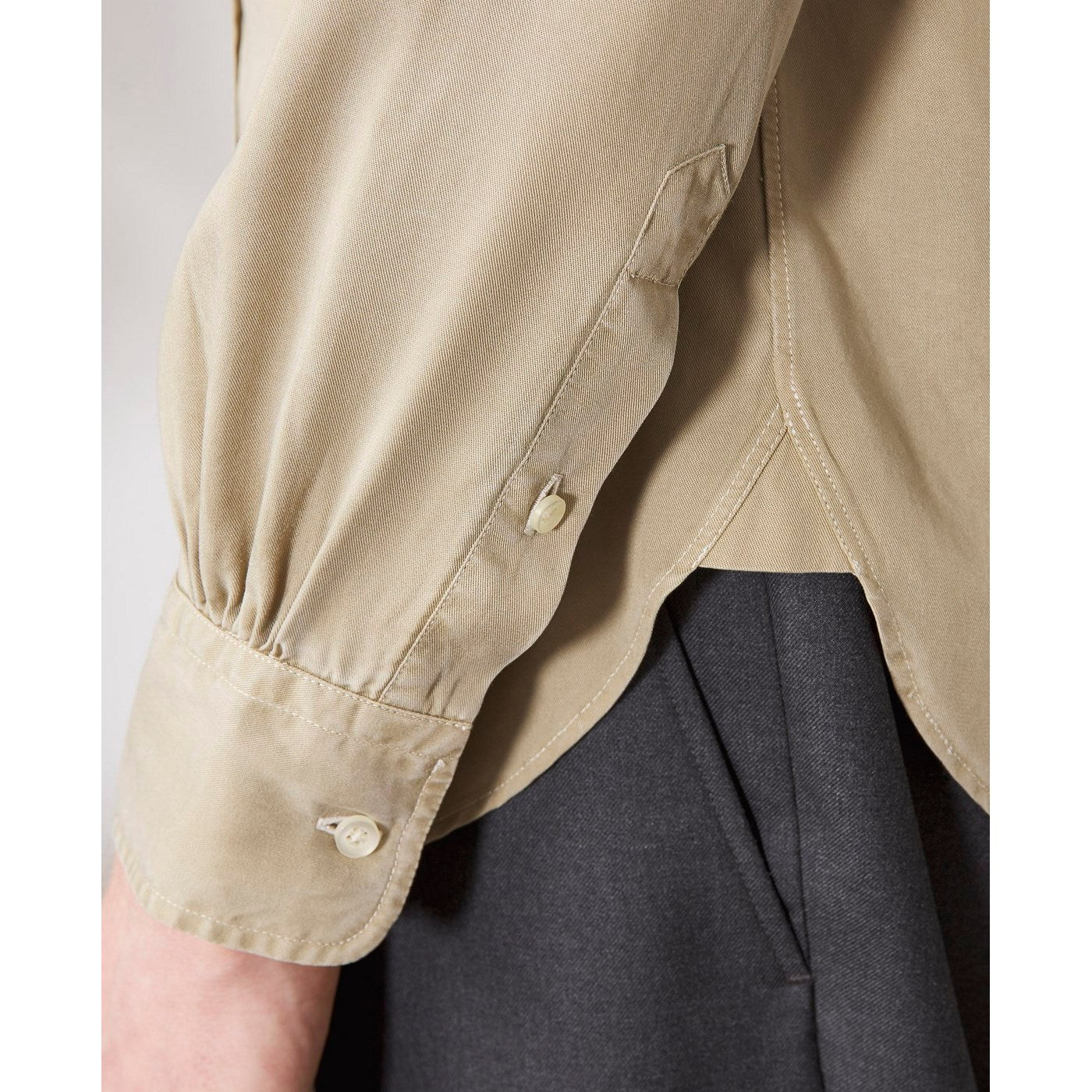 Chemise Lipp Pgmt Dye Tencel Stitch - Khaki