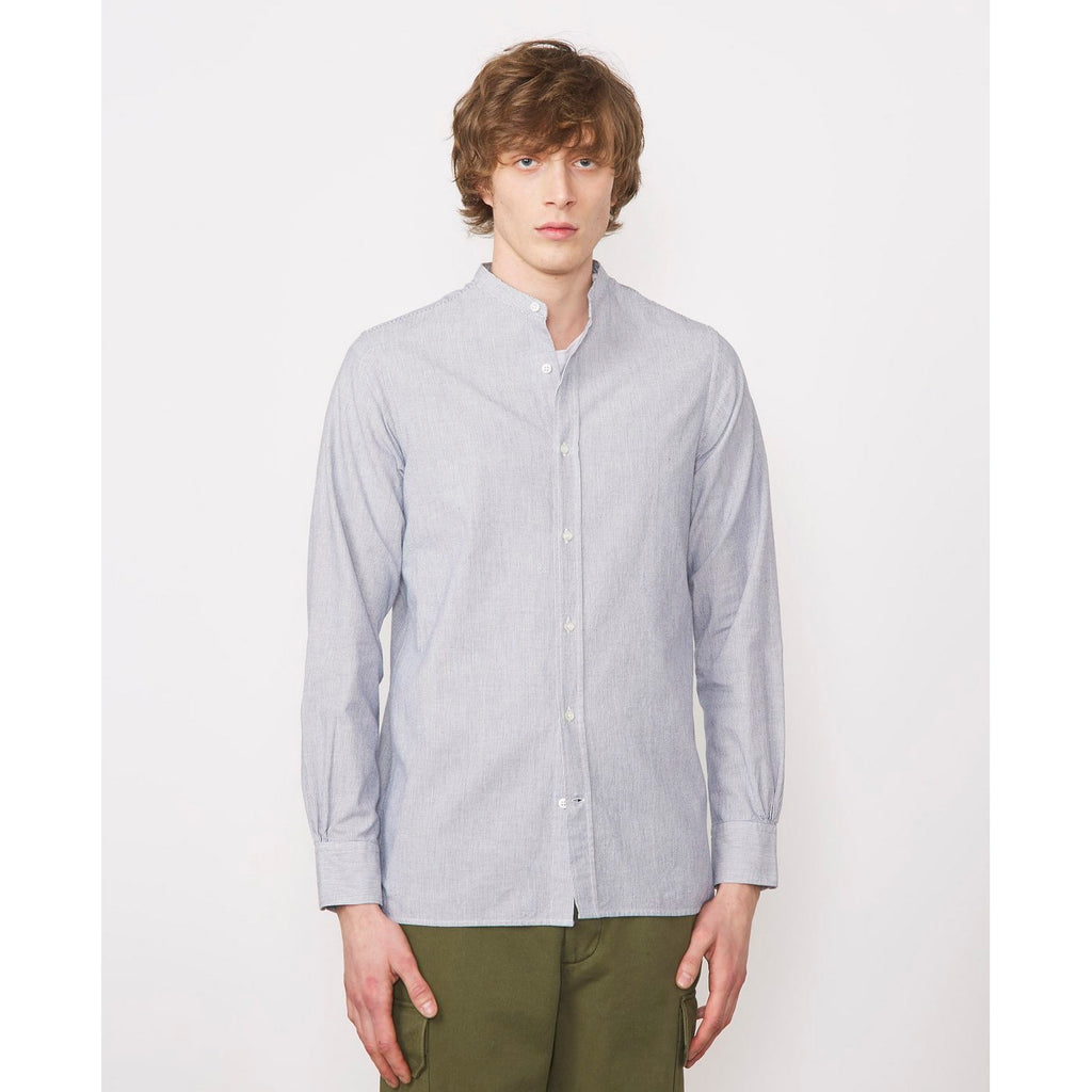 Chemise Gaston Irregular Cotton Stripe - White/Navy