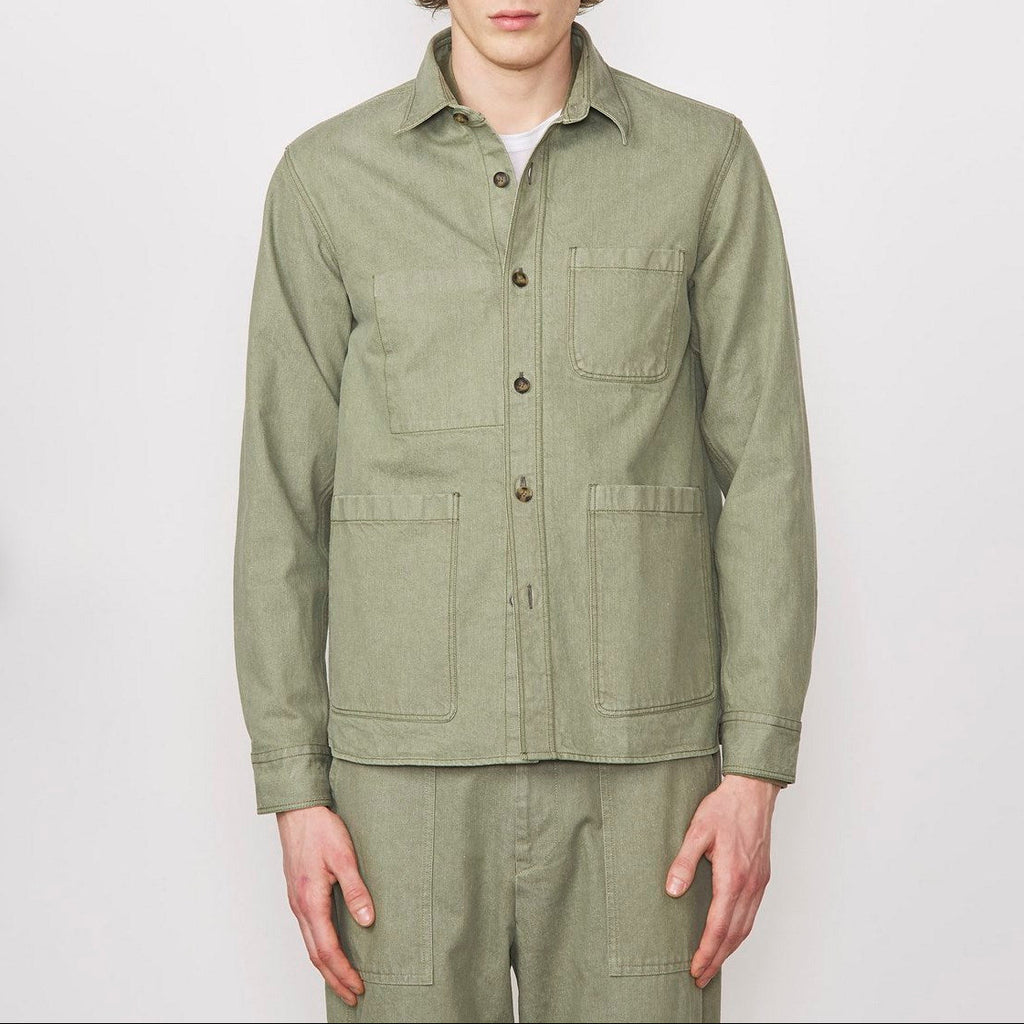 Sur Chemise Theodore Orga Recycl Co Denim - Light Olive