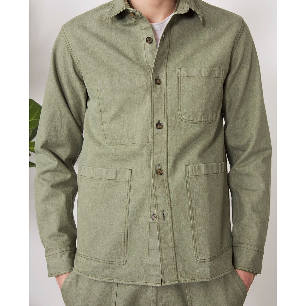 Sur Chemise Theodore Orga Recycl Co Denim - Light Olive