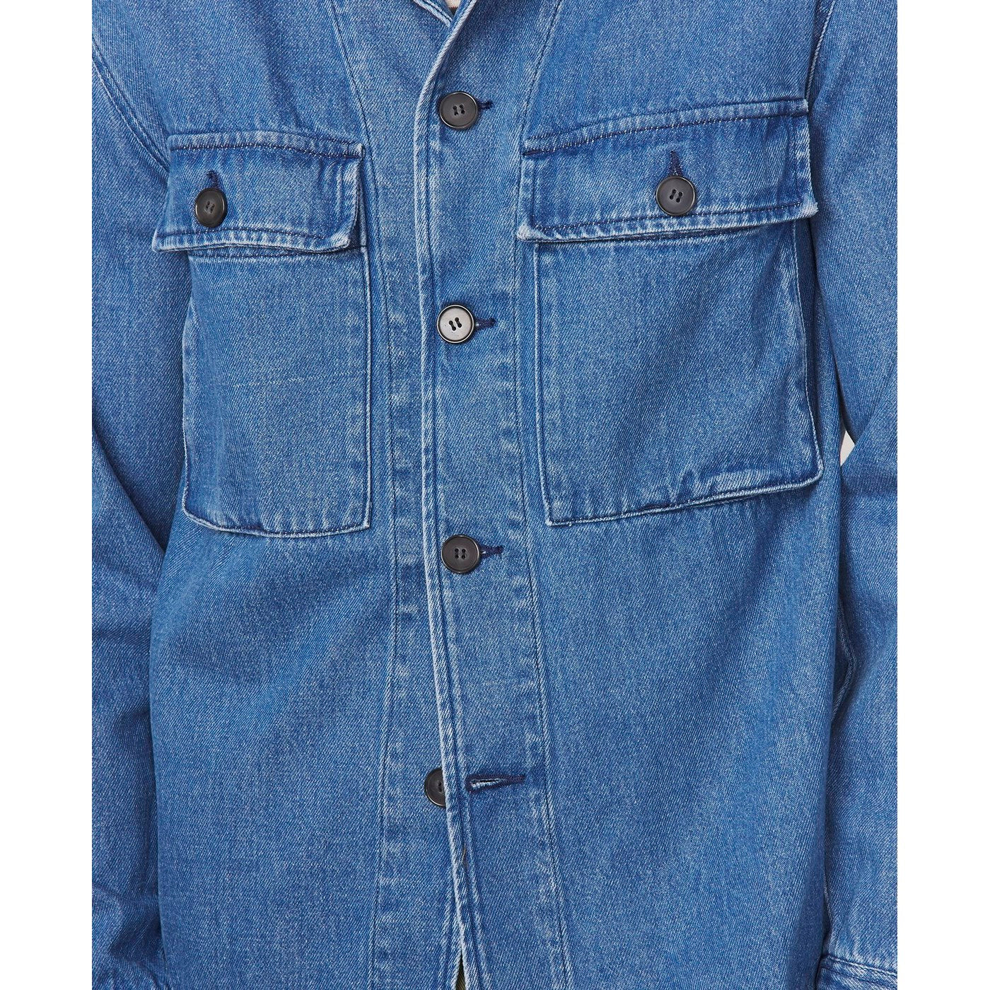 Sur Chemise Swan Overshirt Cotton Denim - Mid Blue